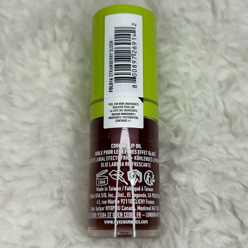 NYX Chillz Cooling Lip Oil Strawberry Slush NEW